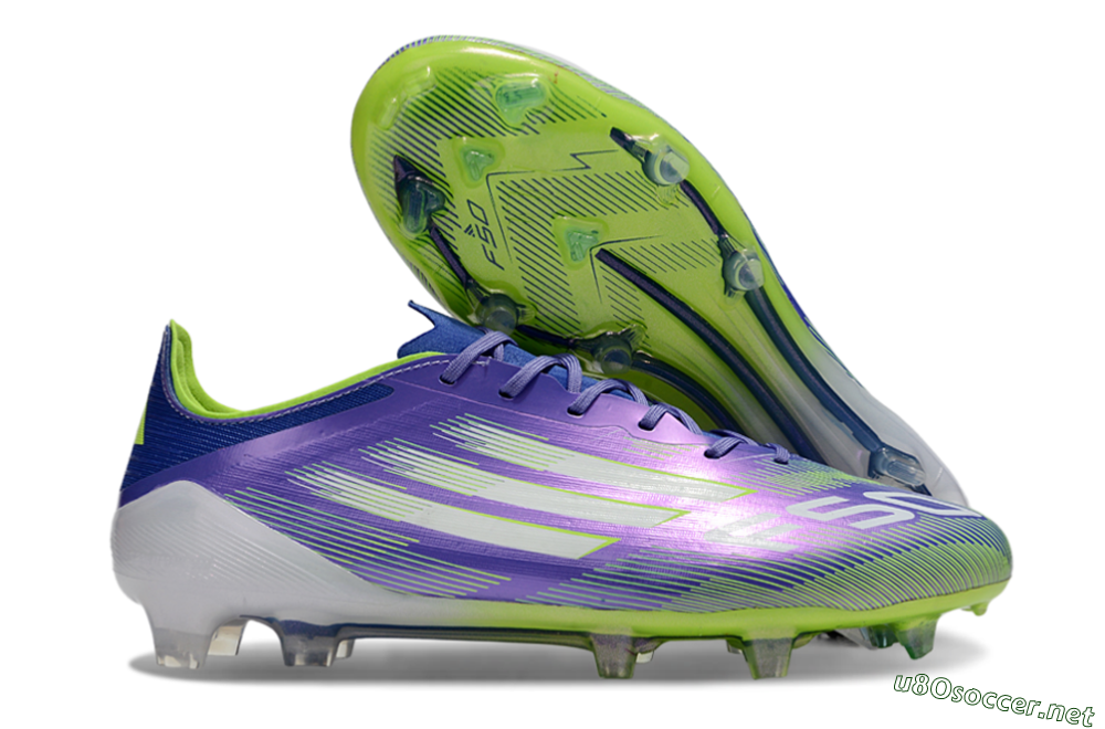 Men's Adidas F50 Elite FG Football Boots - Purple/Yellow/White 2
