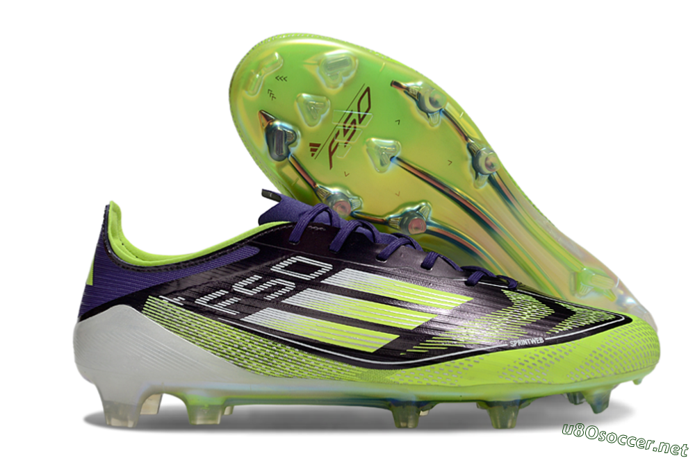 Men's Adidas F50 Elite FG Football Boots - Purple/Yellow/White 2