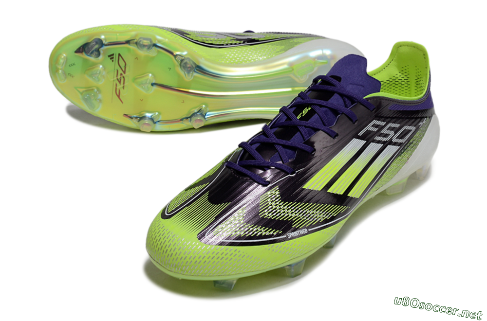 Men's Adidas F50 Elite FG Football Boots - Purple/Yellow/White 3
