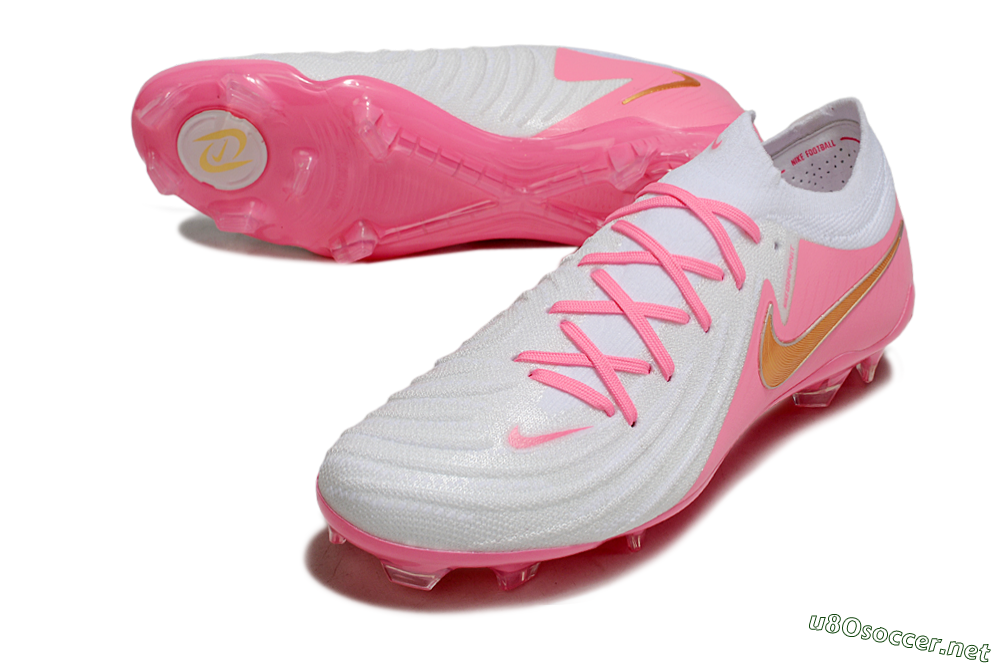 Men's Nike Phantom GX Elite FG Football Boots - White/Pink/Gold 3