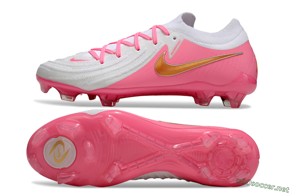 Men's Nike Phantom GX Elite FG Football Boots - White/Pink/Gold 1