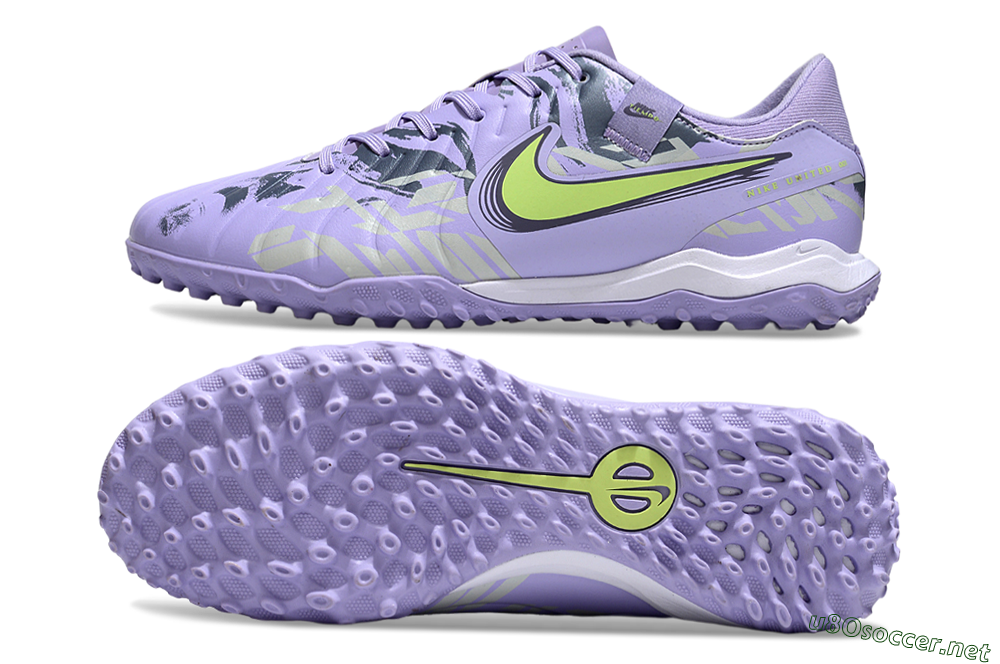 Men's Nike Tiempo Legend 10 Academy TF Football Shoes - Purple/Yellow/White 1