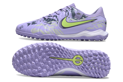Men's Nike Tiempo Legend 10 Academy TF Football Shoes - Purple/Yellow/White