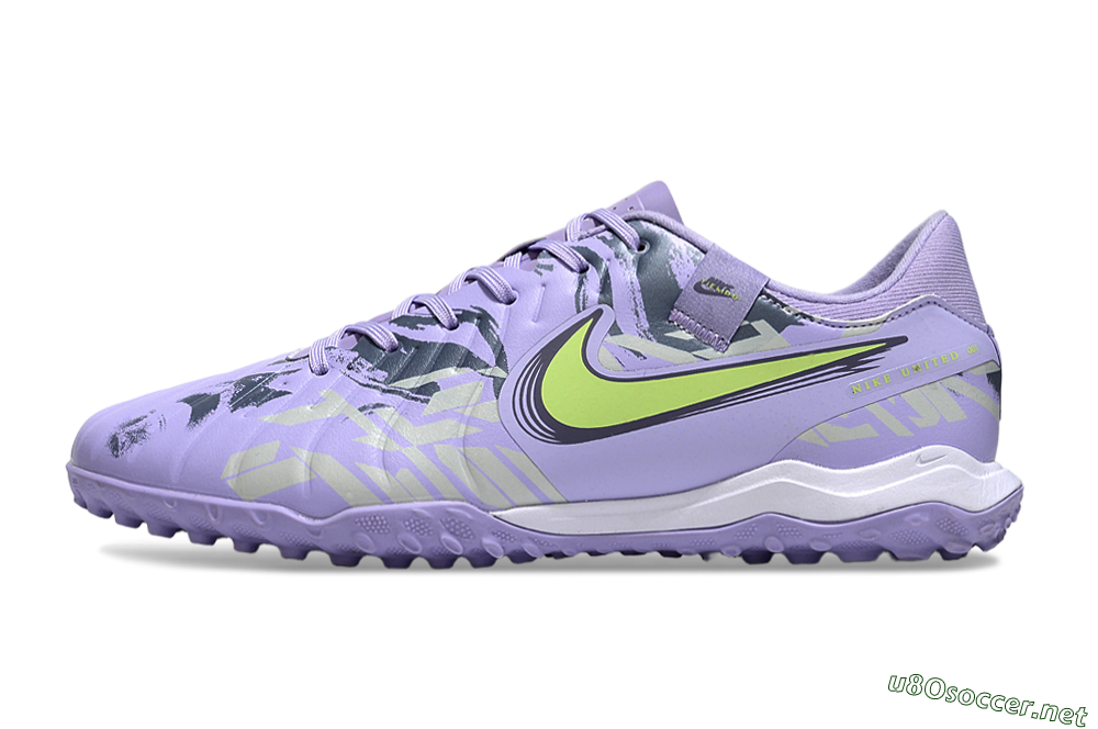 Men's Nike Tiempo Legend 10 Academy TF Football Shoes - Purple/Yellow/White 0