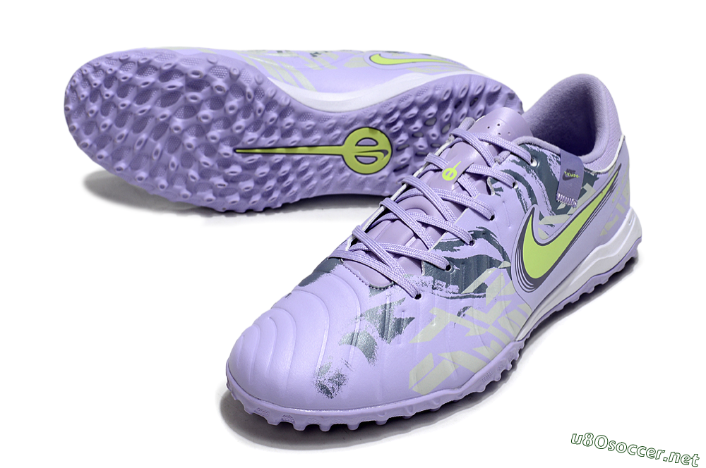 Men's Nike Tiempo Legend 10 Academy TF Football Shoes - Purple/Yellow/White 3