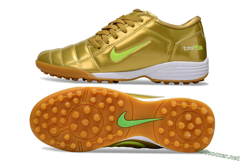 Unisex Nike Total 90 II TF Football Shoes - Gold/Yellow/White 1