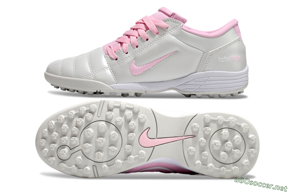 Unisex Nike Total 90 II TF Football Shoes - Beige/Pink/White 1