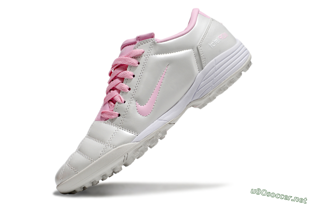Unisex Nike Total 90 II TF Football Shoes - Beige/Pink/White 5