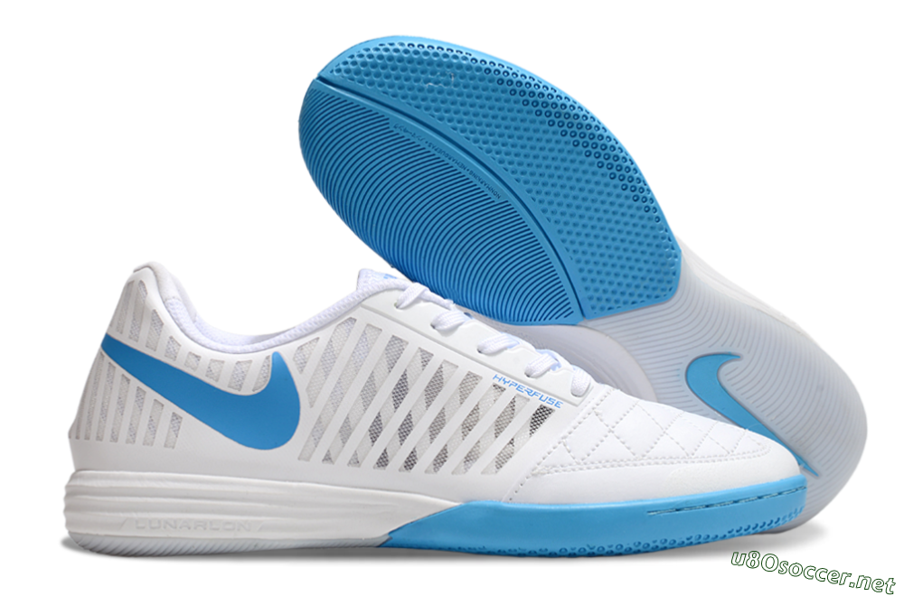 Unisex Nike Lunar Gato 2 IC Football Shoes - White/Blue 2