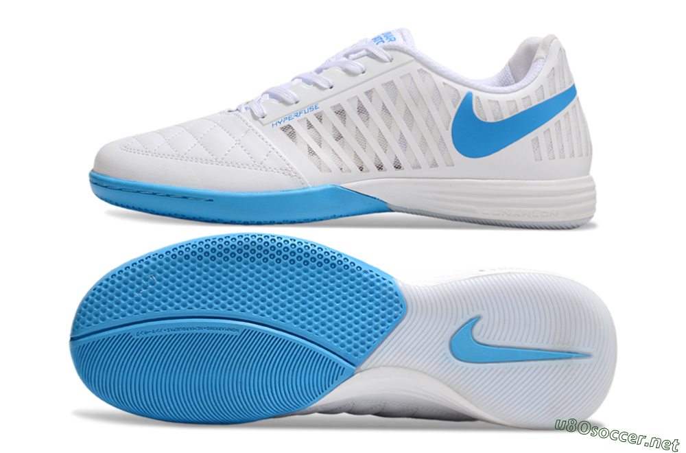 Unisex Nike Lunar Gato 2 IC Football Shoes - White/Blue 1