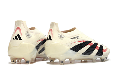 Unisex Adidas Predator Elite 25 Laceless FG Football Boots - Beige/Black/Red