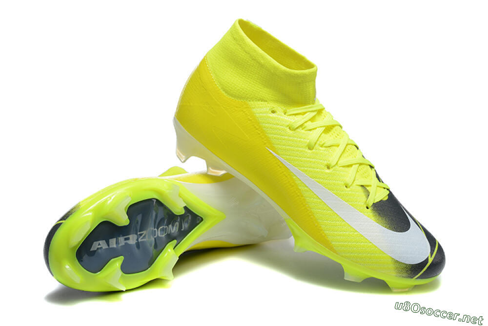 Men's Nike Air Zoom Mercurial Superfly 10 Elite FG Football Boots - Yellow/Black/White 4