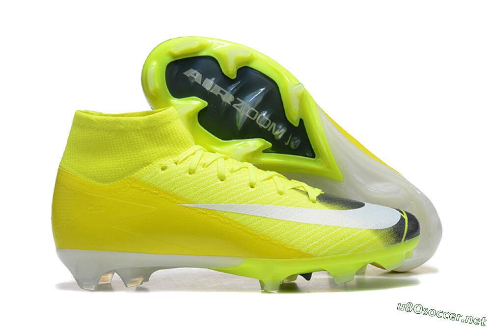 Men's Nike Air Zoom Mercurial Superfly 10 Elite FG Football Boots - Yellow/Black/White 2