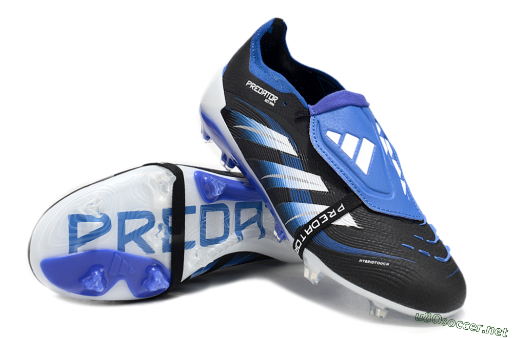 Unisex Adidas Predator 25 Elite Foldover Tongue FG Football Boots - Black/Blue/White 3