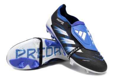 Unisex Adidas Predator 25 Elite Foldover Tongue FG Football Boots - Black/Blue/White