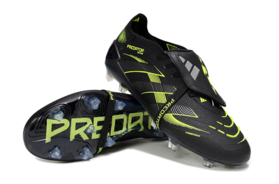 Unisex Adidas Predator 25 Elite Foldover Tongue FG Football Boots - Black/Yellow