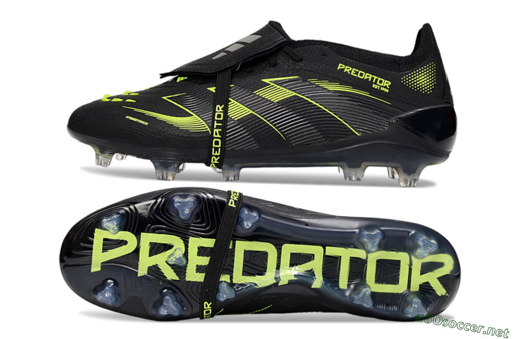 Unisex Adidas Predator 25 Elite Foldover Tongue FG Football Boots - Black/Yellow 1