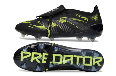 Unisex Adidas Predator 25 Elite Foldover Tongue FG Football Boots - Black/Yellow