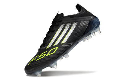 Men's Adidas F50 Elite SG Football Boots - Black/Silver/Yellow