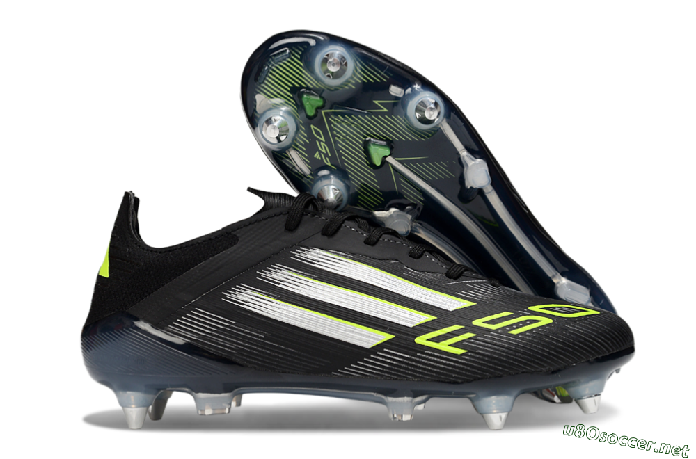 Men's Adidas F50 Elite SG Football Boots - Black/Silver/Yellow 2