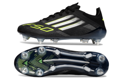 Men's Adidas F50 Elite SG Football Boots - Black/Silver/Yellow