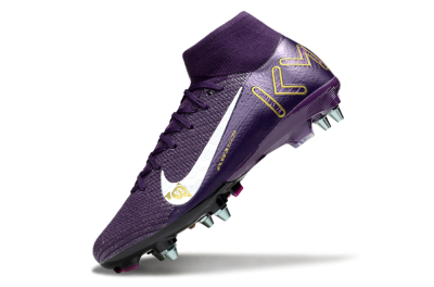 Men's Nike Air Zoom Mercurial Superfly 10 Elite SG Football Boots - Purple/White/Gold