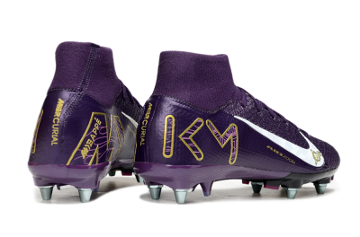 Men's Nike Air Zoom Mercurial Superfly 10 Elite SG Football Boots - Purple/White/Gold