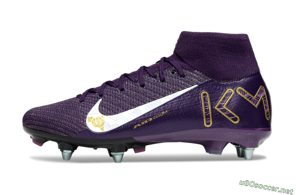 Men's Nike Air Zoom Mercurial Superfly 10 Elite SG Football Boots - Purple/White/Gold 0