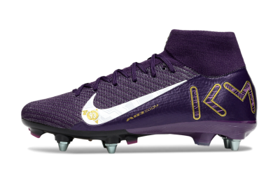 Men's Nike Air Zoom Mercurial Superfly 10 Elite SG Football Boots - Purple/White/Gold
