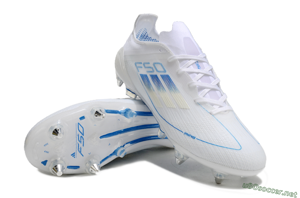 Men's Adidas F50 Elite SG Football Boots - White/Blue 3
