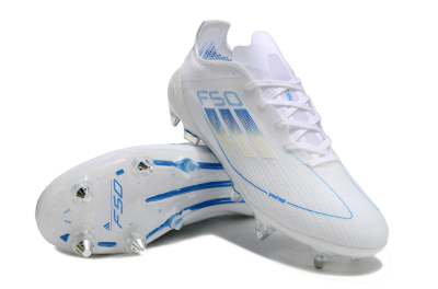 Men's Adidas F50 Elite SG Football Boots - White/Blue