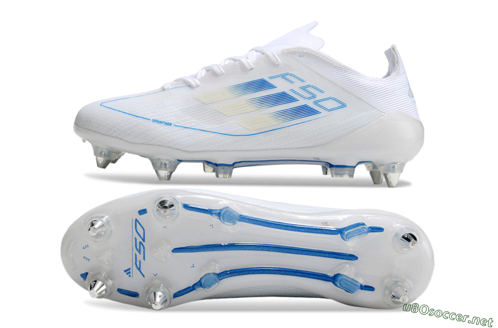 Men's Adidas F50 Elite SG Football Boots - White/Blue 1