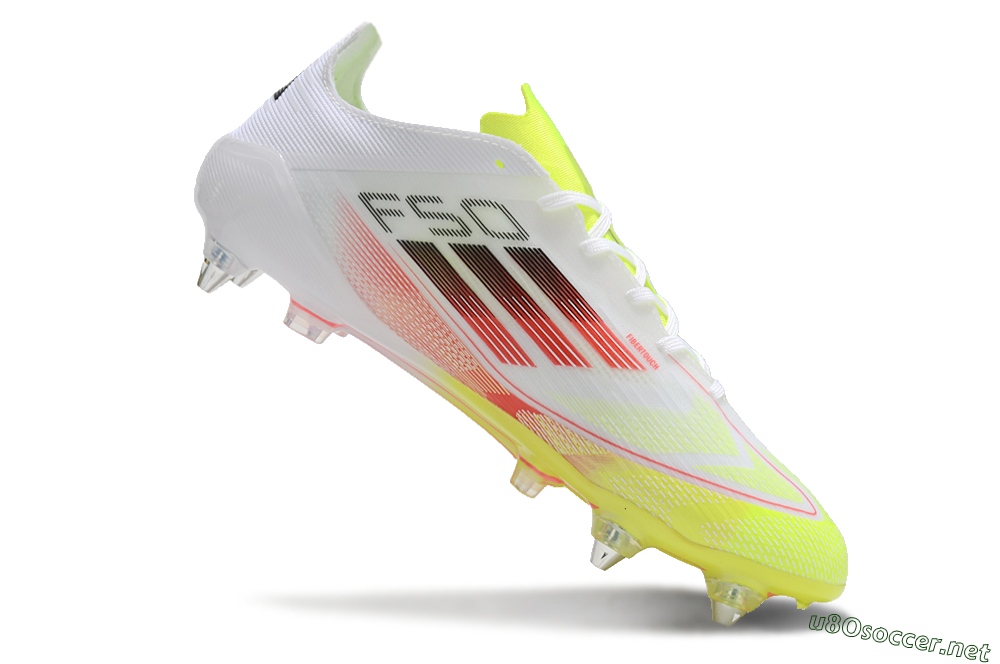 Men's Adidas F50 Elite SG Football Boots - White/Yellow/Red 4