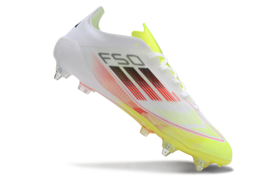 Men's Adidas F50 Elite SG Football Boots - White/Yellow/Red