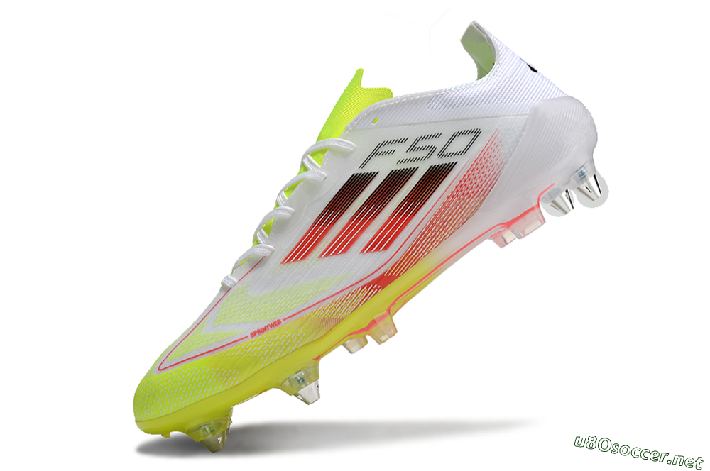 Men's Adidas F50 Elite SG Football Boots - White/Yellow/Red 5