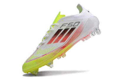 Men's Adidas F50 Elite SG Football Boots - White/Yellow/Red