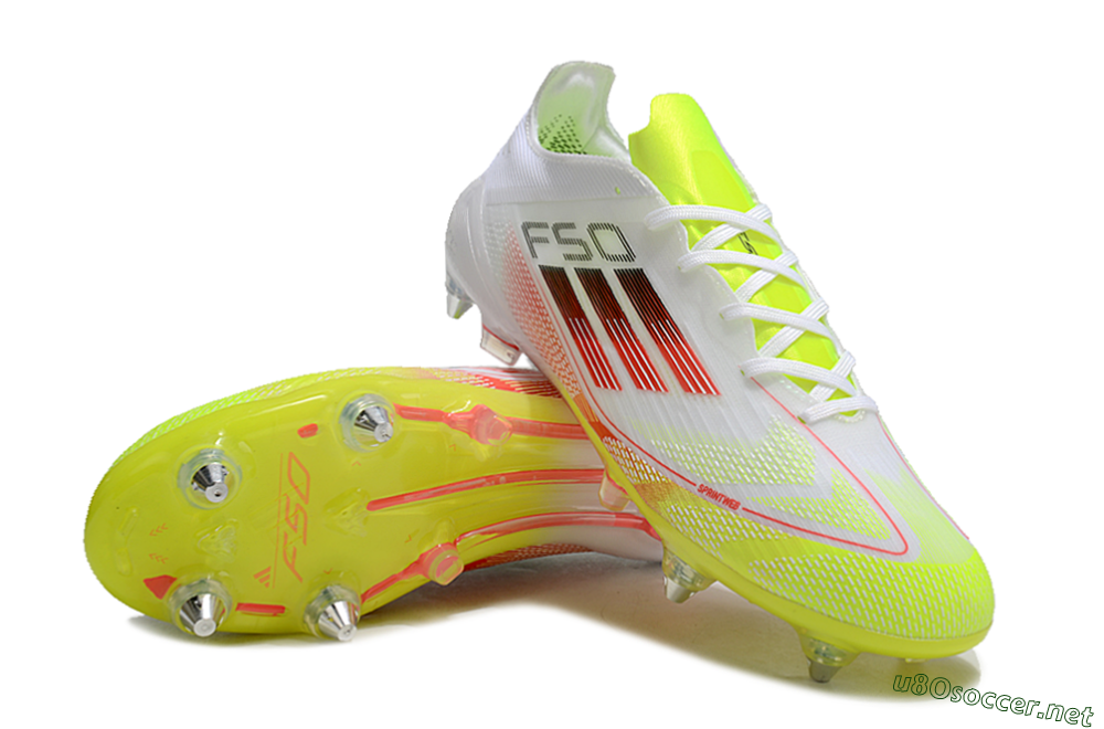 Men's Adidas F50 Elite SG Football Boots - White/Yellow/Red 3