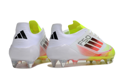 Men's Adidas F50 Elite SG Football Boots - White/Yellow/Red