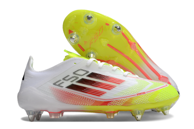 Men's Adidas F50 Elite SG Football Boots - White/Yellow/Red