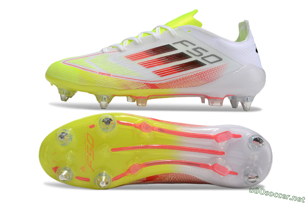 Men's Adidas F50 Elite SG Football Boots - White/Yellow/Red 1