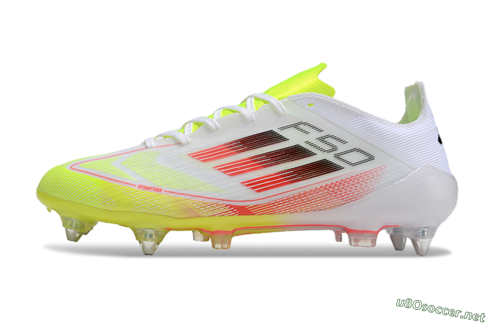 Men's Adidas F50 Elite SG Football Boots - White/Yellow/Red 0