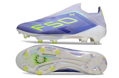 Men's Adidas F50+ Elite Lightstrike Pro Laceless FG Football Boots - Blue/Yellow