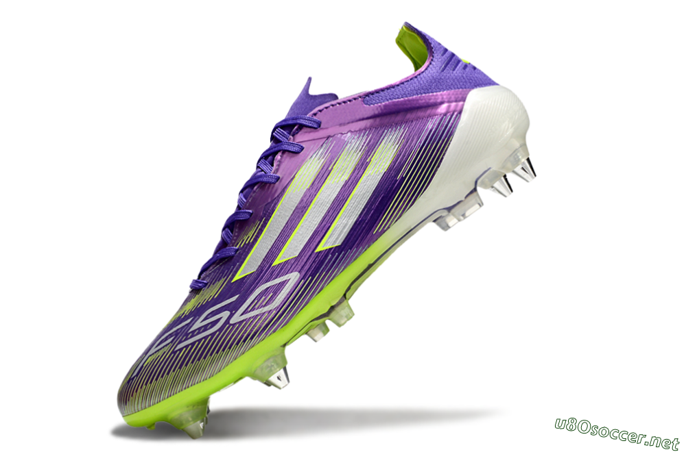 Men's Adidas F50 Elite SG Football Boots - Purple/Silver/Yellow 5