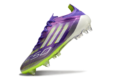 Men's Adidas F50 Elite SG Football Boots - Purple/Silver/Yellow