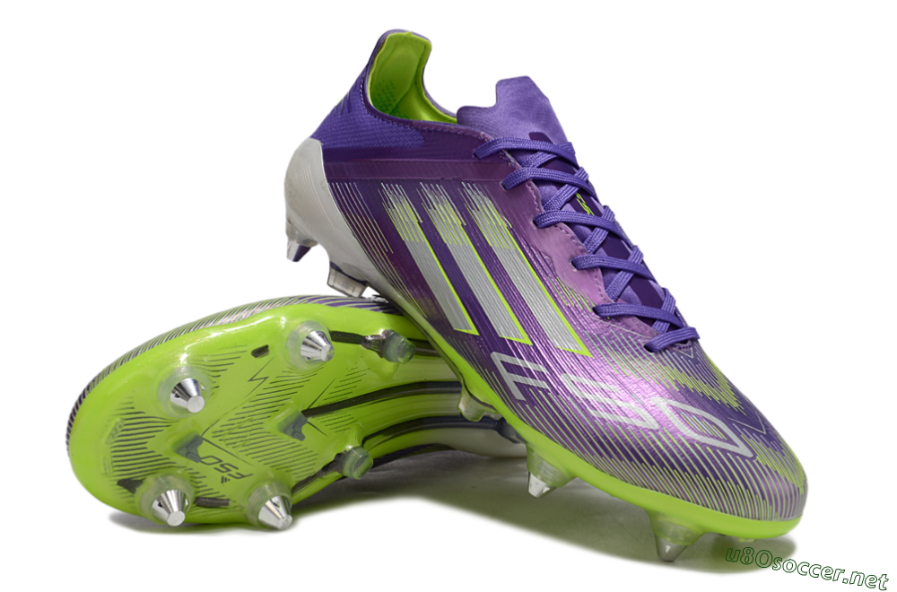 Men's Adidas F50 Elite SG Football Boots - Purple/Silver/Yellow 3