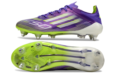 Men's Adidas F50 Elite SG Football Boots - Purple/Silver/Yellow