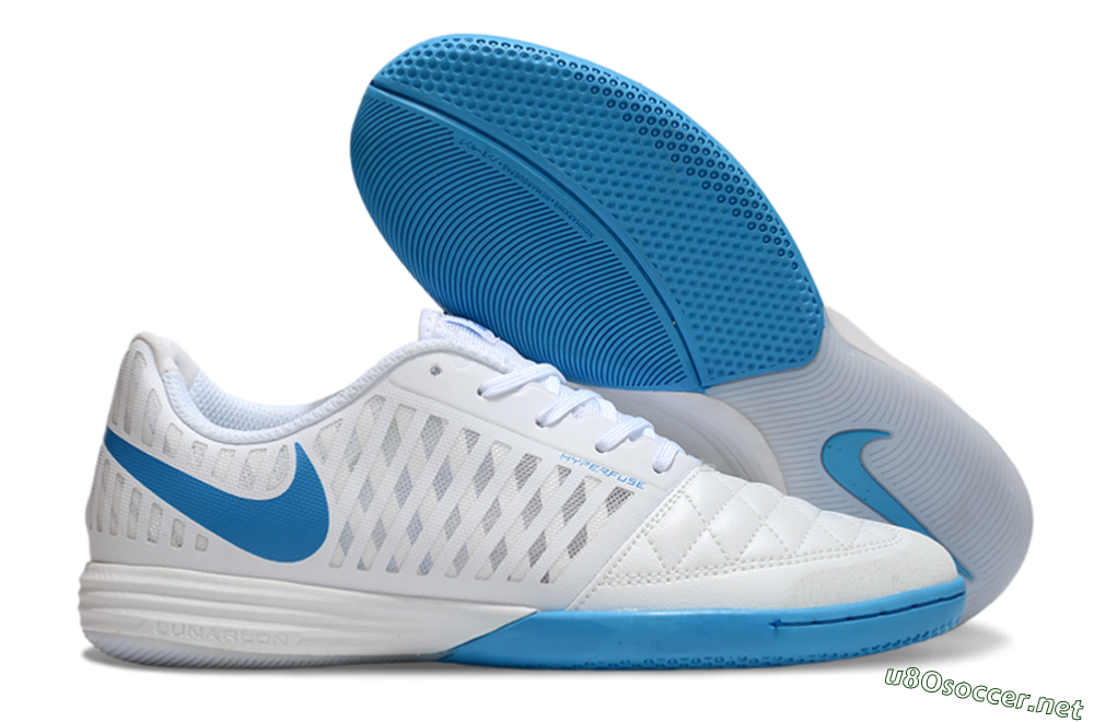 Unisex Nike Lunar Gato 2 IC Football Shoes - White/Blue 2