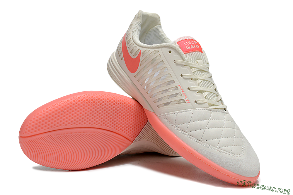 Unisex Nike Lunar Gato 2 IC Football Shoes - Beige/Red 3