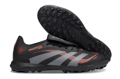 Men's Adidas Predator Elite Foldover Tongue TF Football Shoes - Black/Grey/Red