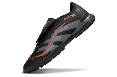 Men's Adidas Predator Elite Foldover Tongue TF Football Shoes - Black/Grey/Red